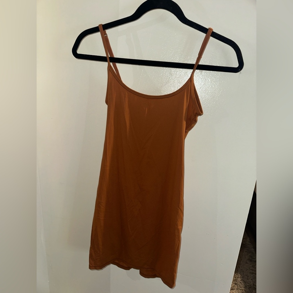 SKIMS Terracotta Spaghetti Strap Dress